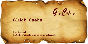 Glück Csaba névjegykártya